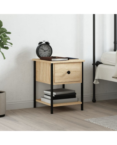 Table de chevet chêne sonoma 34x35,5x45 cm bois d'ingénierie | Mobilier & Déco