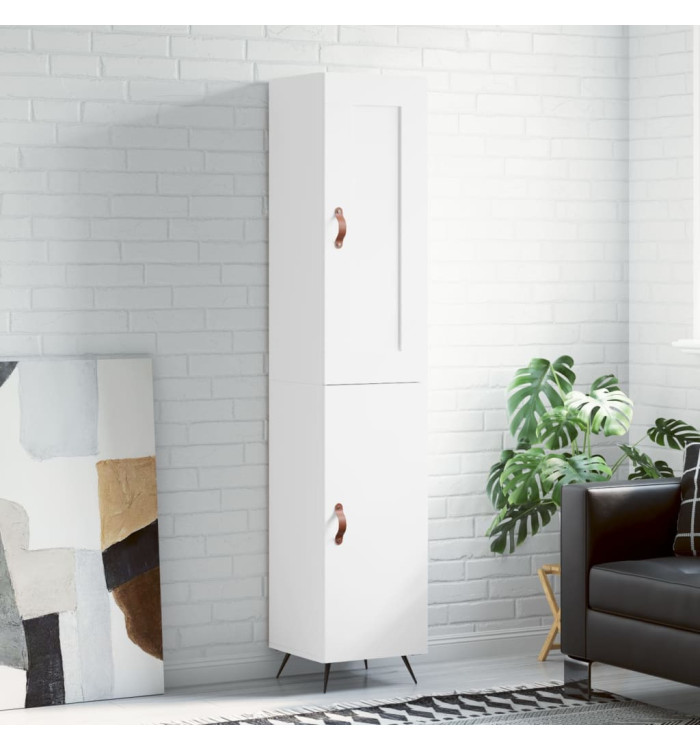 Buffet haut Blanc 34,5x34x180 cm Bois d'ingénierie | Mobilier & Déco