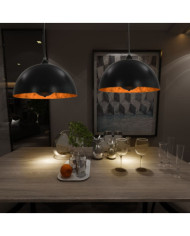 2 pcs Plafonniers Noir et doré Semi-sphérique 40 cm E27 | Mobilier & Déco