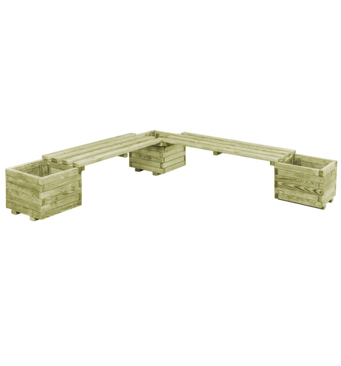 Banc de jardin à jardinières Bois de pin imprégné | Mobilier & Déco