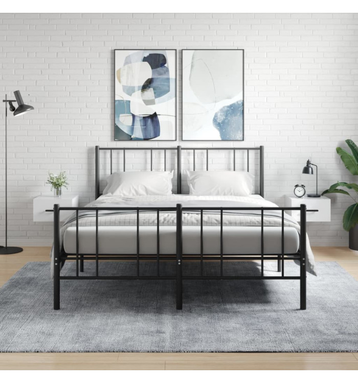 Tables de chevet murales 2 pcs blanc brillant 35x35x20 cm | Mobilier & Déco