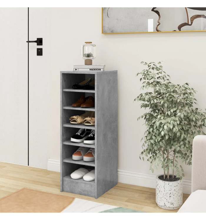Armoire à chaussures Gris béton 31,5x35x90 cm Bois d'ingénierie | Mobilier & Déco