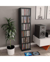 Armoire à CD Noir 21x20x88 cm Bois d'ingénierie | Mobilier & Déco
