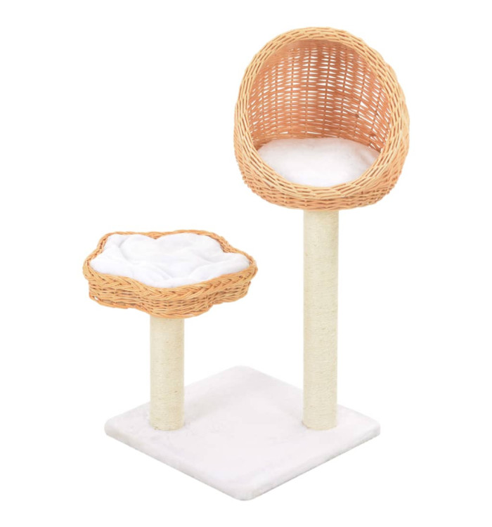 Arbre à chat avec griffoir en sisal Naturel Bois de saule | Mobilier & Déco
