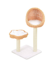Arbre à chat avec griffoir en sisal Naturel Bois de saule | Mobilier & Déco