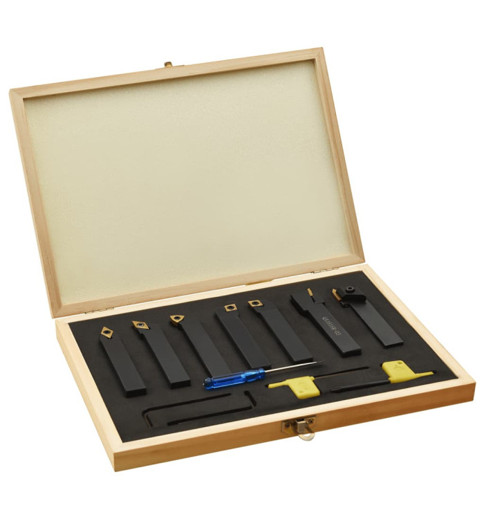 Jeu d’outils de tournage indexables 12 pcs 16x16 mm 100 mm | Mobilier & Déco