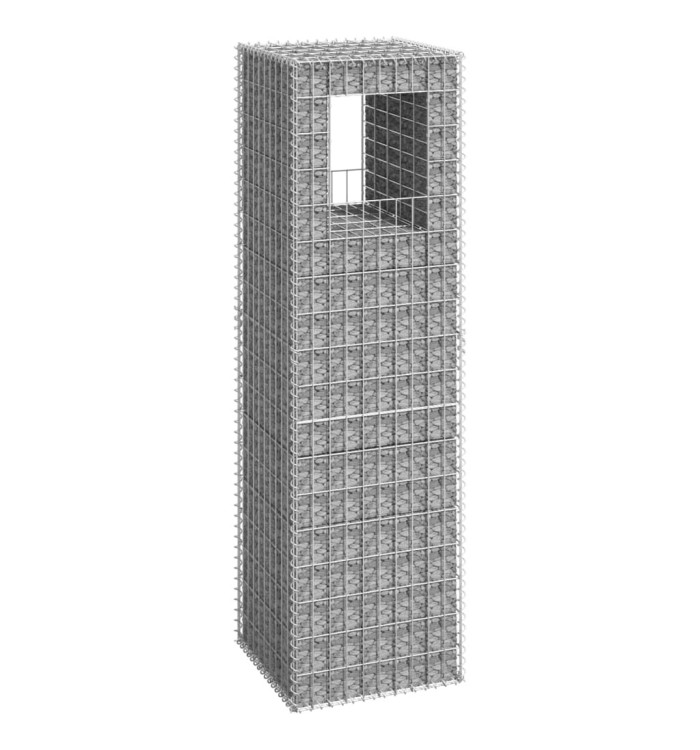 Poteau à panier de gabion 50x50x180 cm Fer | Mobilier & Déco