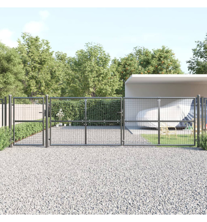 Portal de jardin maille anthracite 500x175 cm acier galvanisé | Mobilier & Déco