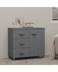 Buffet HAMAR Gris foncé 90x40x80 cm Bois massif de pin | Mobilier & Déco