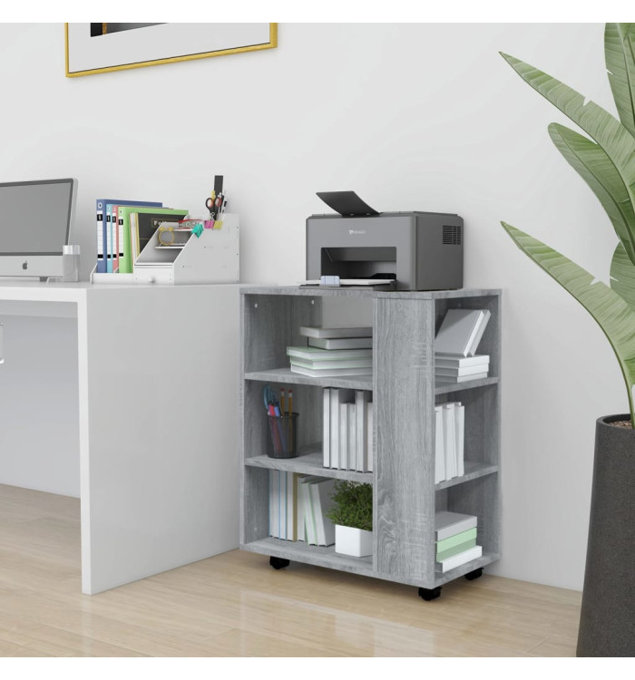 Armoire roulante Sonoma gris 60x35x75 cm Bois d'ingénierie | Mobilier & Déco