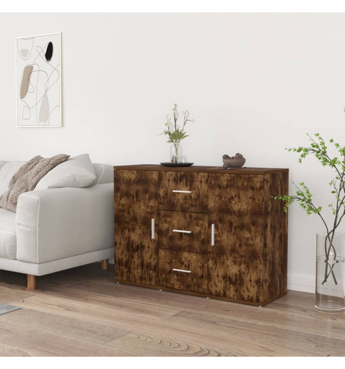 Buffet Chêne fumé 91x29,5x65 cm Bois d'ingénierie | Mobilier & Déco