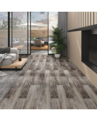 Dalles de plancher PVC 5,02 m² 2 mm autoadhésif marron bois mat | Mobilier & Déco