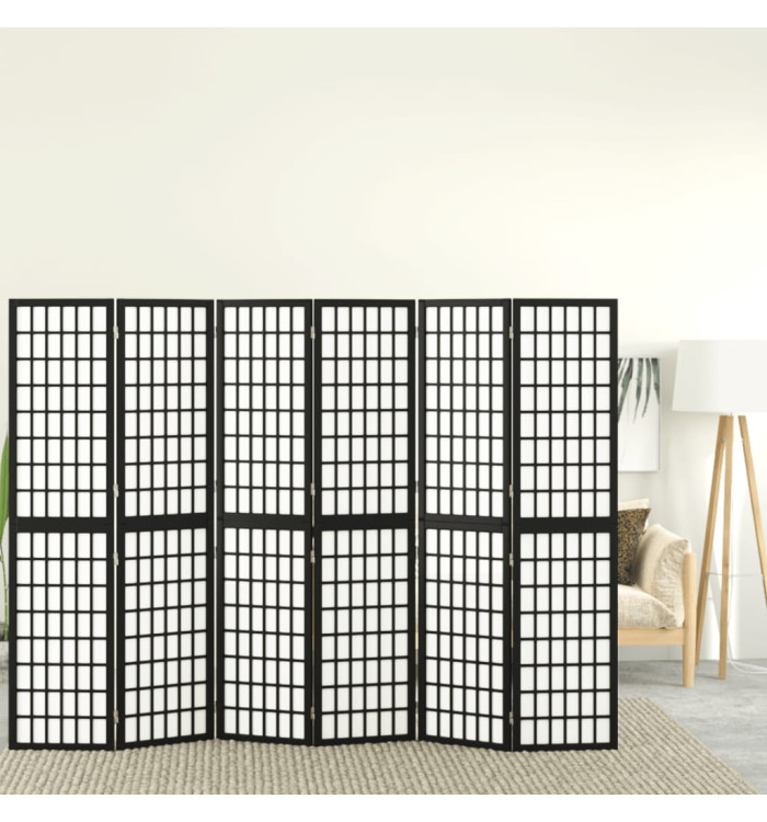 Cloison de séparation pliable 6 panneaux 240x170 cm Noir | Mobilier & Déco