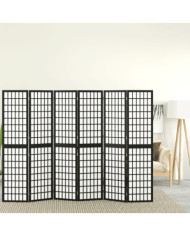 Cloison de séparation pliable 6 panneaux 240x170 cm Noir | Mobilier & Déco
