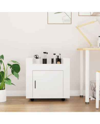 Chariot de bureau Blanc 60x45x60 cm Bois d'ingénierie | Mobilier & Déco