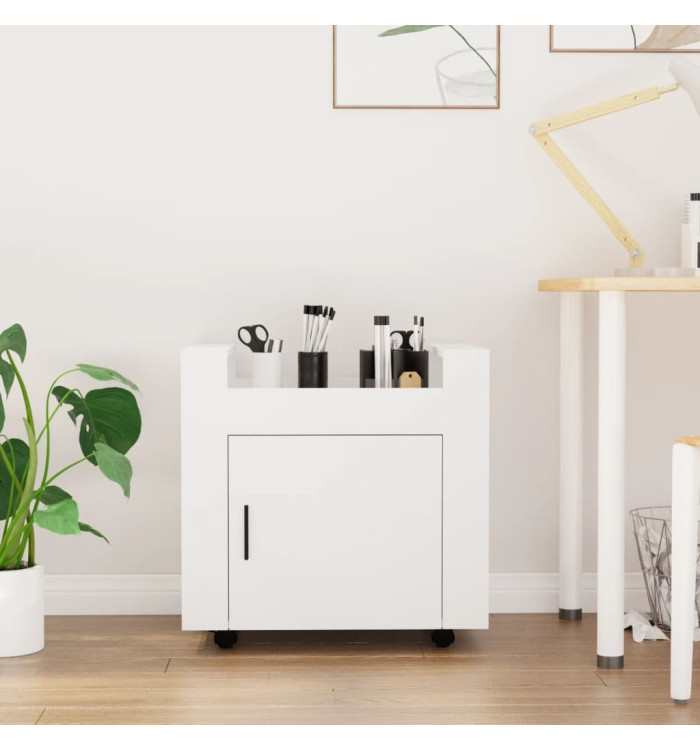 Chariot de bureau Blanc 60x45x60 cm Bois d'ingénierie | Mobilier & Déco
