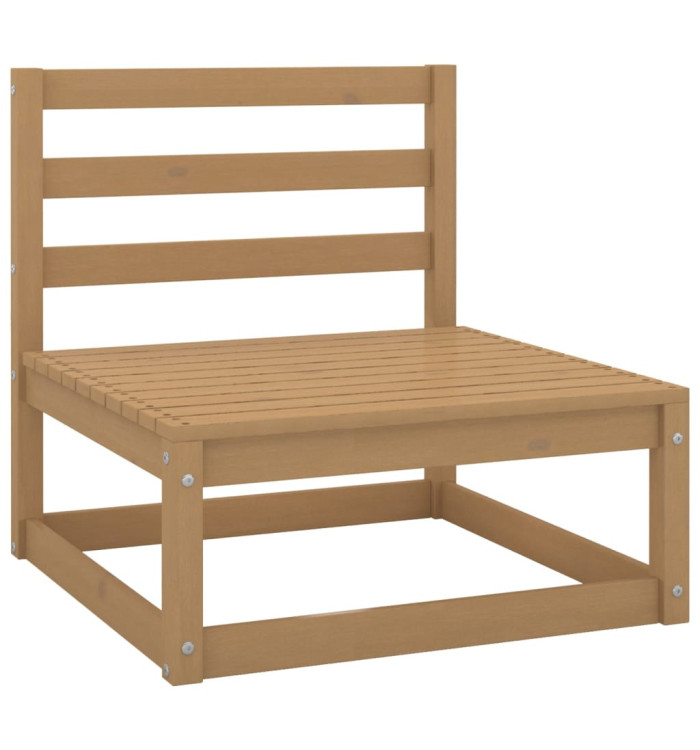 Canapé central de jardin marron miel bois de pin massif | Mobilier & Déco