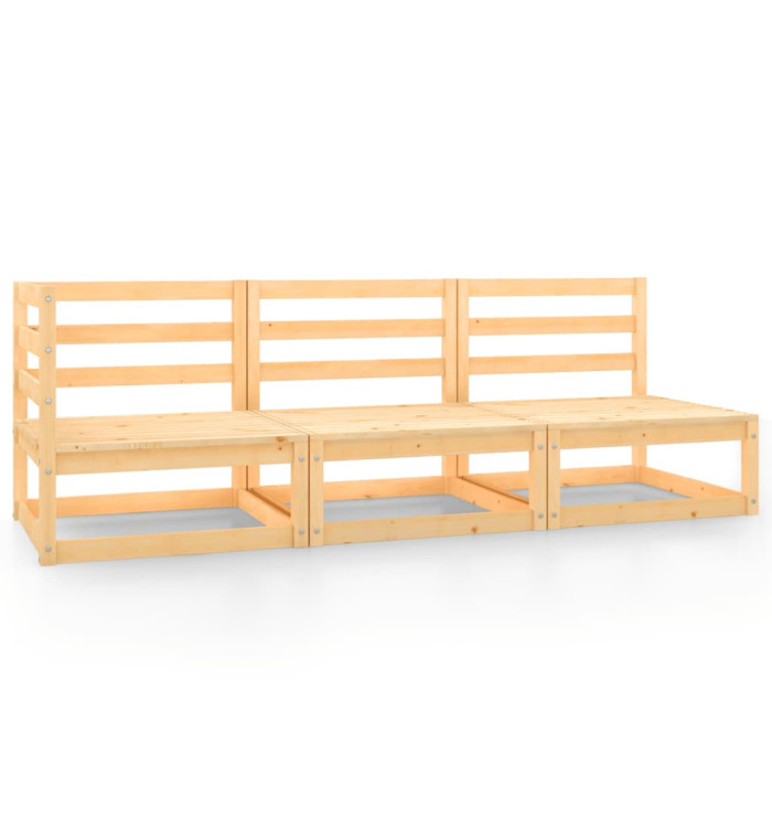 Salon de jardin 3 pcs bois massif de pin | Mobilier & Déco