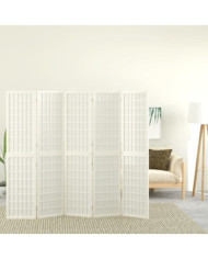 Cloison de séparation pliable 5 panneaux 200x170 cm Blanc | Mobilier & Déco