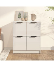 Buffet Blanc brillant 60x30x70 cm Bois d'ingénierie | Mobilier & Déco