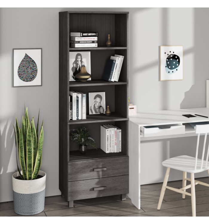 Buffet HAMAR Gris clair 60x35x180 cm Bois de pin massif | Mobilier & Déco