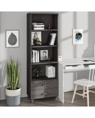 Buffet HAMAR Gris clair 60x35x180 cm Bois de pin massif | Mobilier & Déco