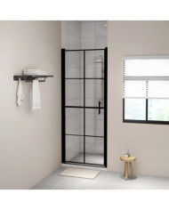 Porte de douche verre trempé 91x195 cm noir | Mobilier & Déco