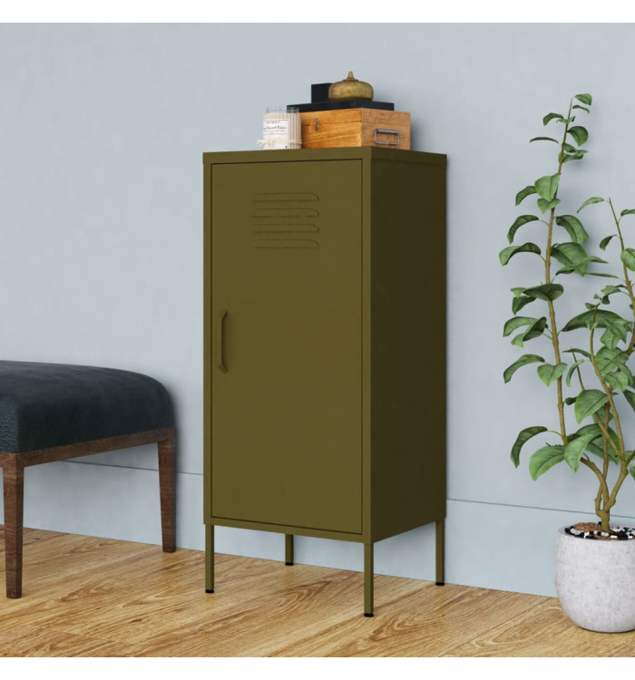 Armoire de rangement Vert olive 42,5x35x101,5 cm Acier | Mobilier & Déco