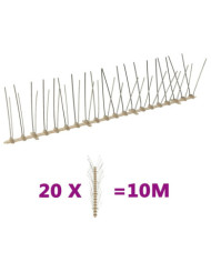 Ensemble de 20 pointes à 4 rangées contre oiseaux Plastique 10m | Mobilier & Déco