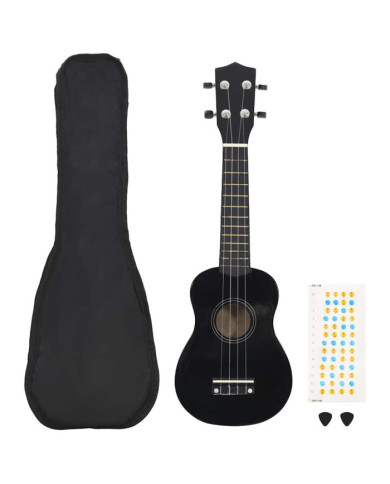 Jeu de ukulélé soprano avec sac pour enfants Noir 23" | Mobilier & Déco
