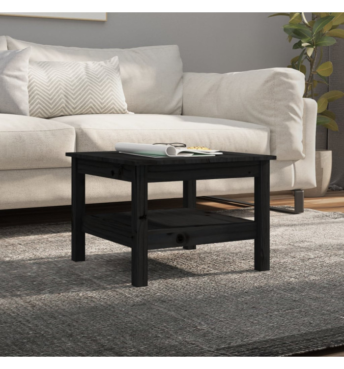Table basse Noir 55x55x40 cm Bois massif de pin | Mobilier & Déco