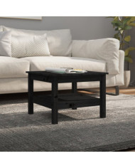 Table basse Noir 55x55x40 cm Bois massif de pin | Mobilier & Déco