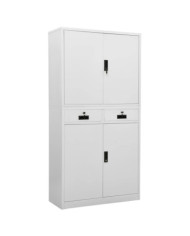 Armoire de bureau Gris clair 90x40x180 cm Acier | Mobilier & Déco