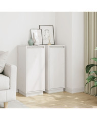 Buffets 2 pcs Blanc 31,5x34x75 cm Bois massif de pin | Mobilier & Déco