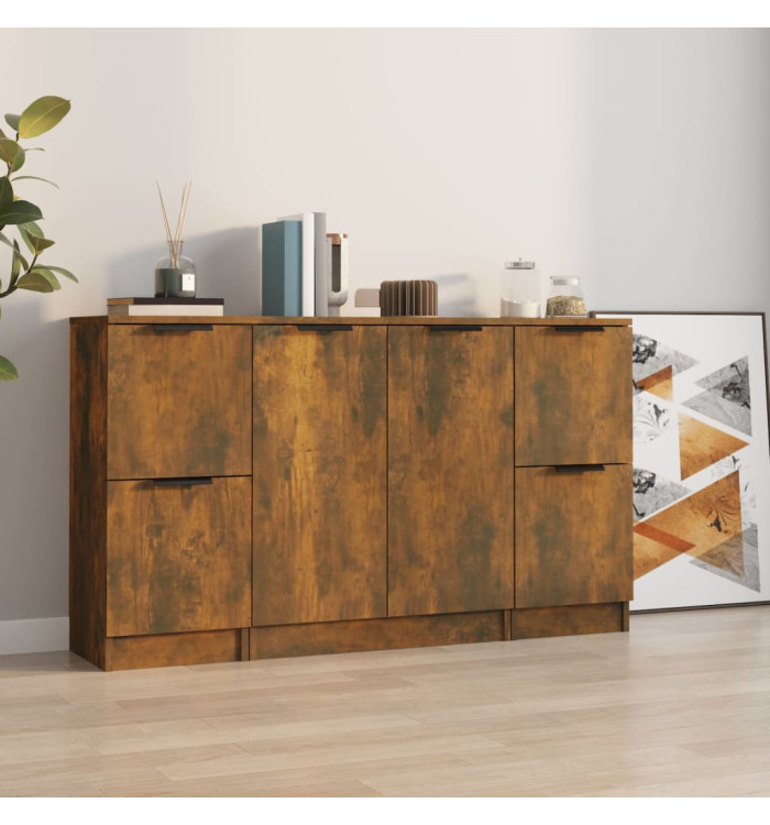 Buffets 3 pcs Chêne fumé Bois d'ingénierie | Mobilier & Déco