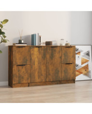 Buffets 3 pcs Chêne fumé Bois d'ingénierie | Mobilier & Déco