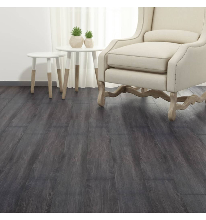 Dalles de plancher PVC autoadhésif 5,21 m² 2 mm noir et blanc | Mobilier & Déco