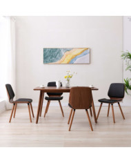 Chaises à manger lot de 4 noir similicuir | Mobilier & Déco