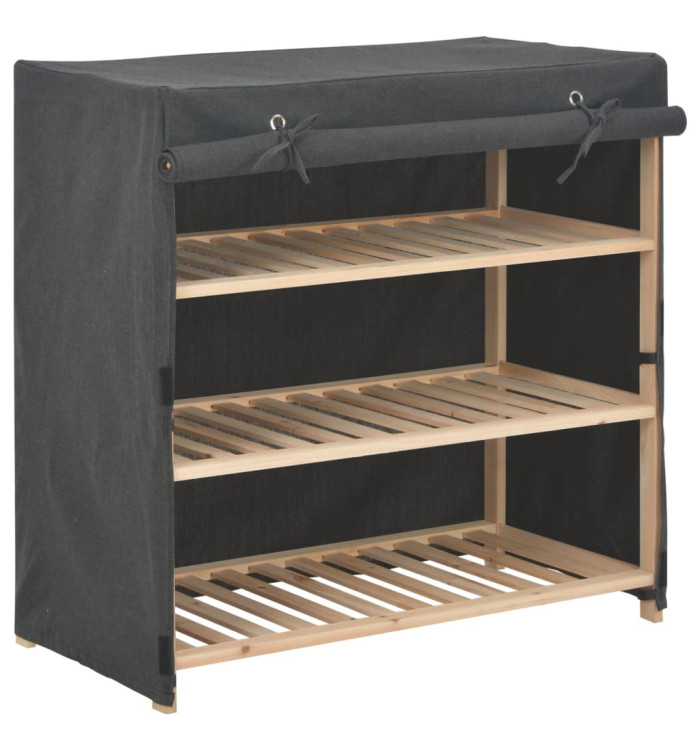 Armoire à chaussures avec housse Gris 79x40x80 cm Tissu | Mobilier & Déco