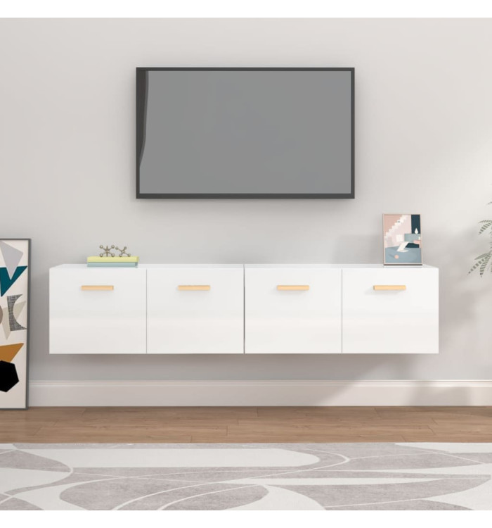 Armoires murales 2 pcs Blanc brillant 80x35x36,5 cm | Mobilier & Déco
