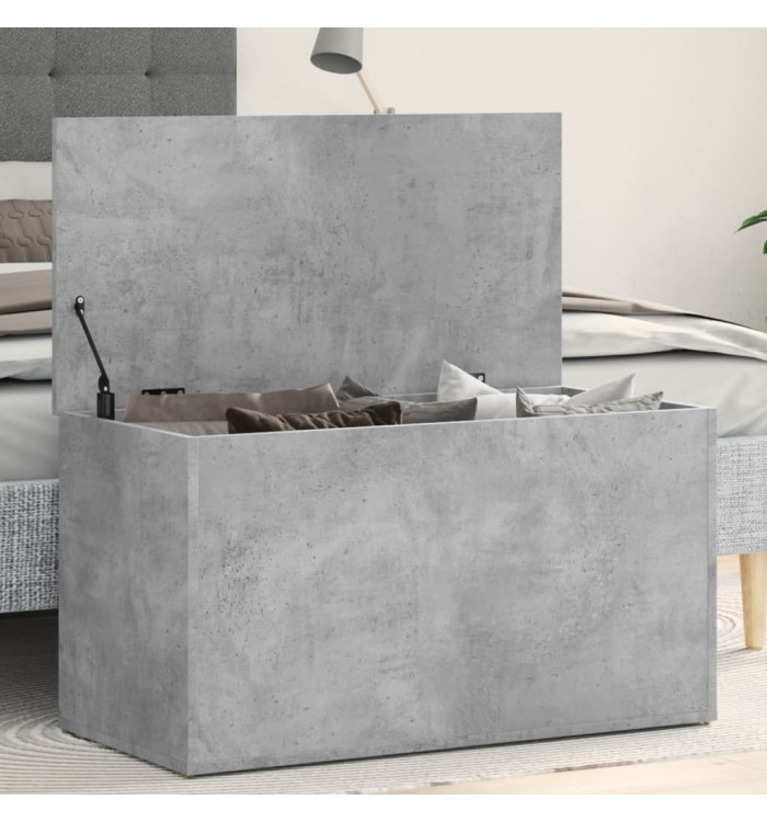 Coffre de rangement Gris béton 84x42x46 cm Bois d'ingénierie | Mobilier & Déco