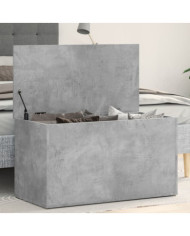 Coffre de rangement Gris béton 84x42x46 cm Bois d'ingénierie | Mobilier & Déco