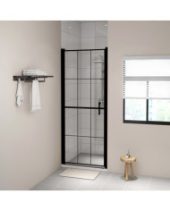 Porte de douche Verre trempé 81x195 cm Noir | Mobilier & Déco