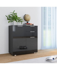 Buffet Noir brillant 71x35x80 cm Bois d'ingénierie | Mobilier & Déco