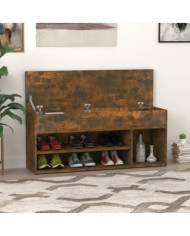 Banc à chaussures Chêne fumé 105x30x45 cm Bois d'ingénierie | Mobilier & Déco