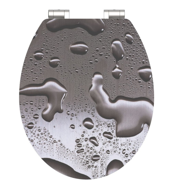 SCHÜTTE Siège de toilette avec fermeture en douceur GREY STEEL MDF | Mobilier & Déco