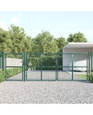 Portal de jardin maille vert 400x175 cm acier galvanisé | Mobilier & Déco