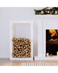 Support pour bois de chauffage Blanc 60x25x100 cm Bois de pin | Mobilier & Déco