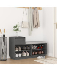 Armoire à chaussures Gris 110x34x61 cm Bois de pin massif | Mobilier & Déco