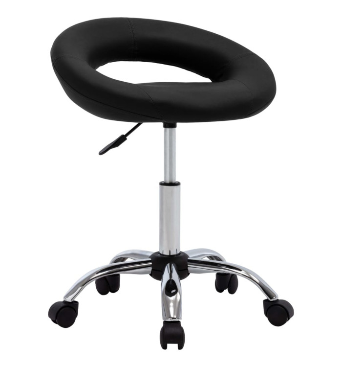 Chaise de travail roulante Noir Similicuir | Mobilier & Déco